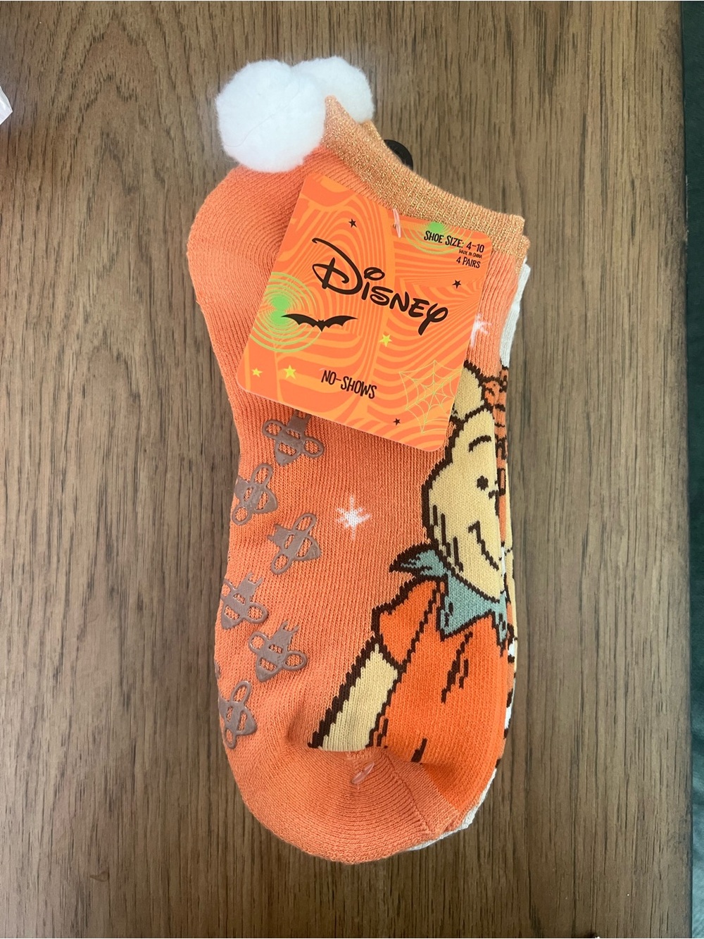 NWT Winnie the Pooh Halloween Fall Grip Socks - 4 pack with different designs